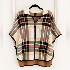 Nicole Miller size S/M Plaid Poncho